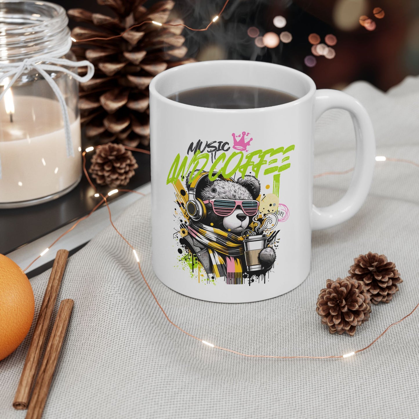 Music and Coffee Ceramic Mug
