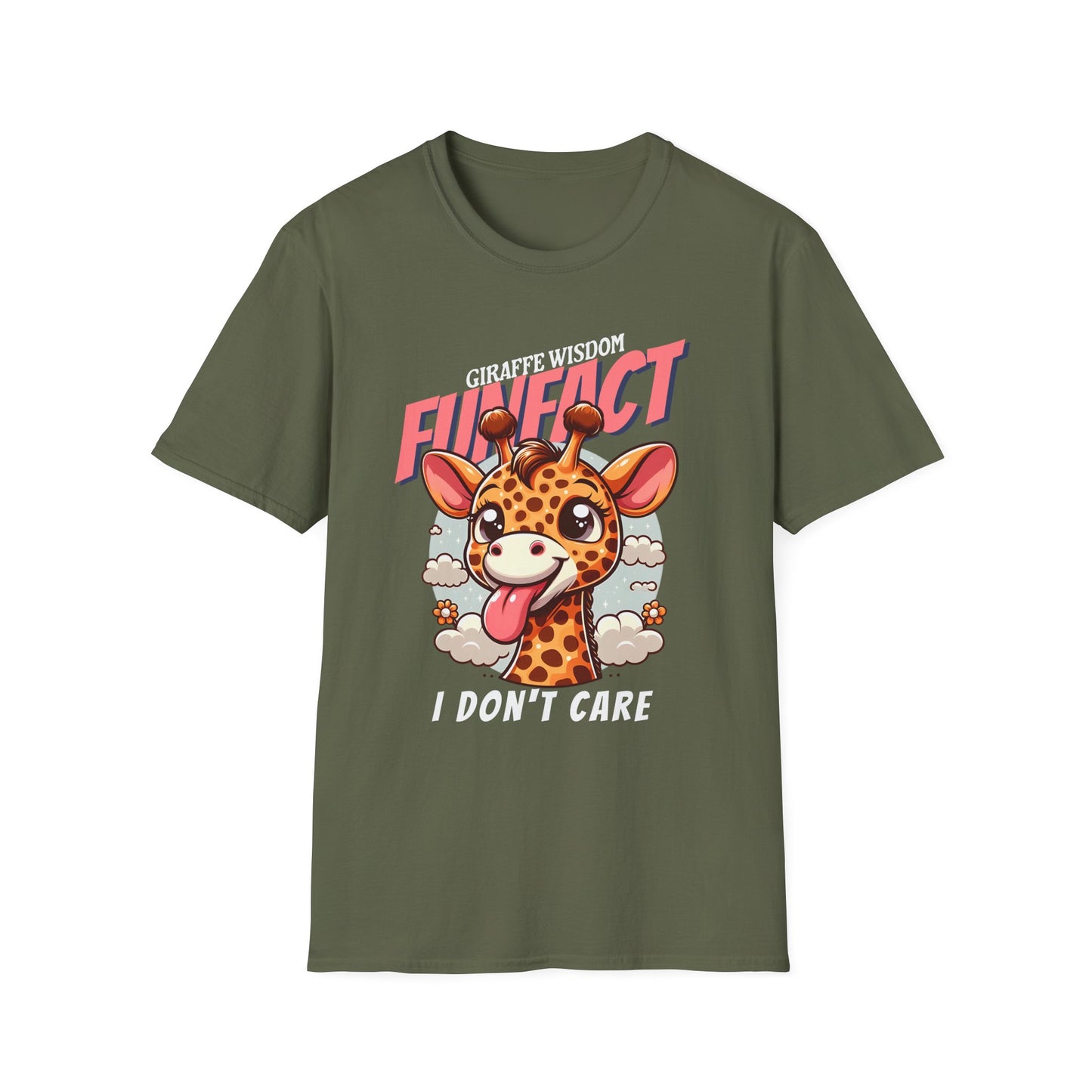 Giraffe Wisdom - Fun Fact I Don't Care Unisex Tee