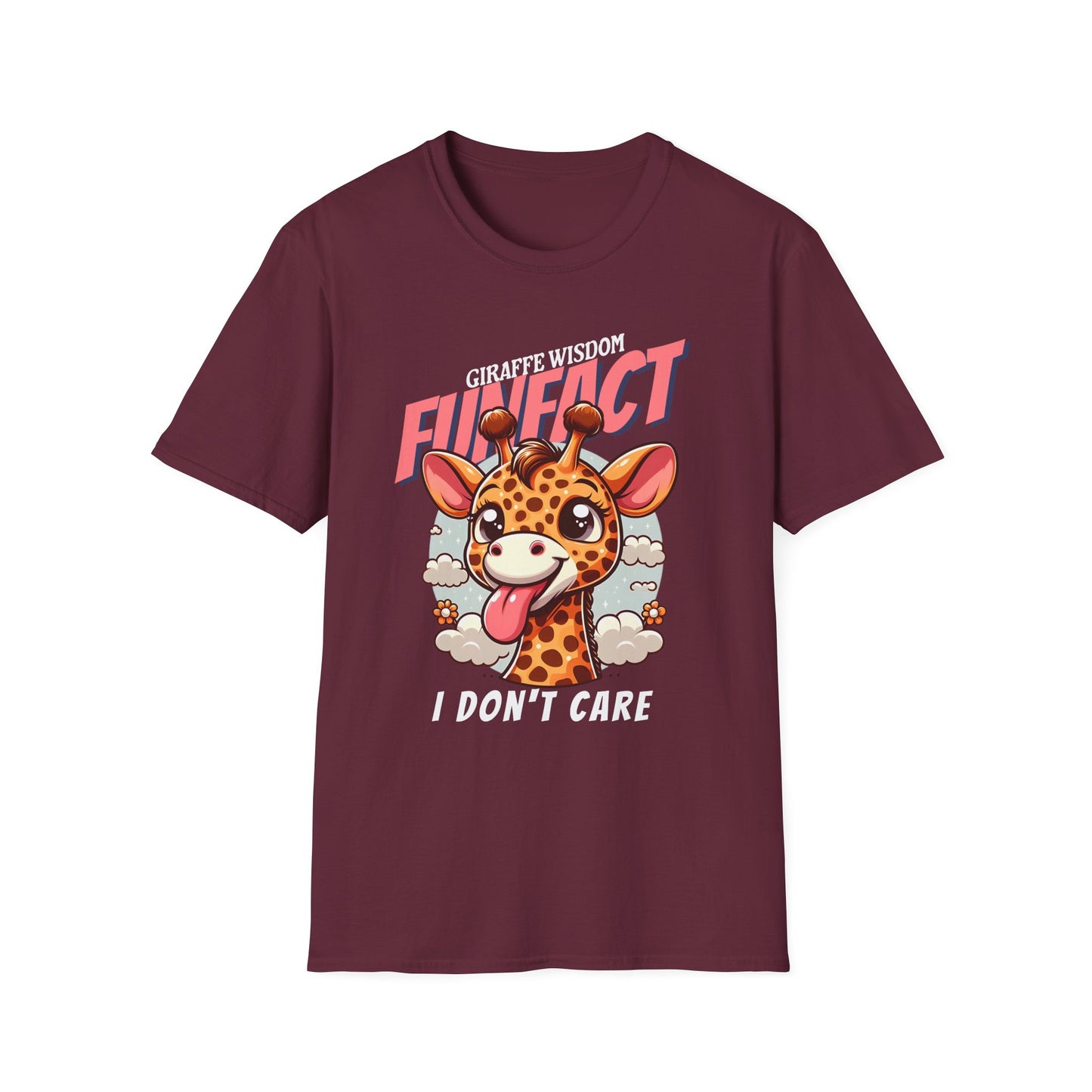 Giraffe Wisdom - Fun Fact I Don't Care Unisex Tee