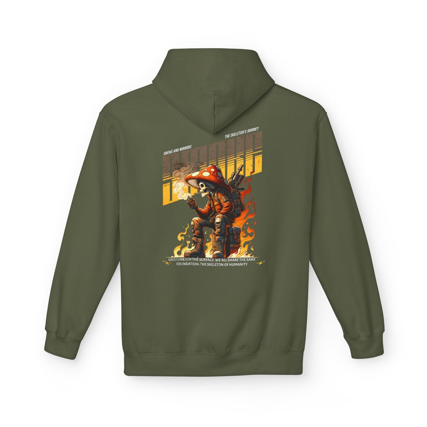 Skeleton in Fire Hoodie Design