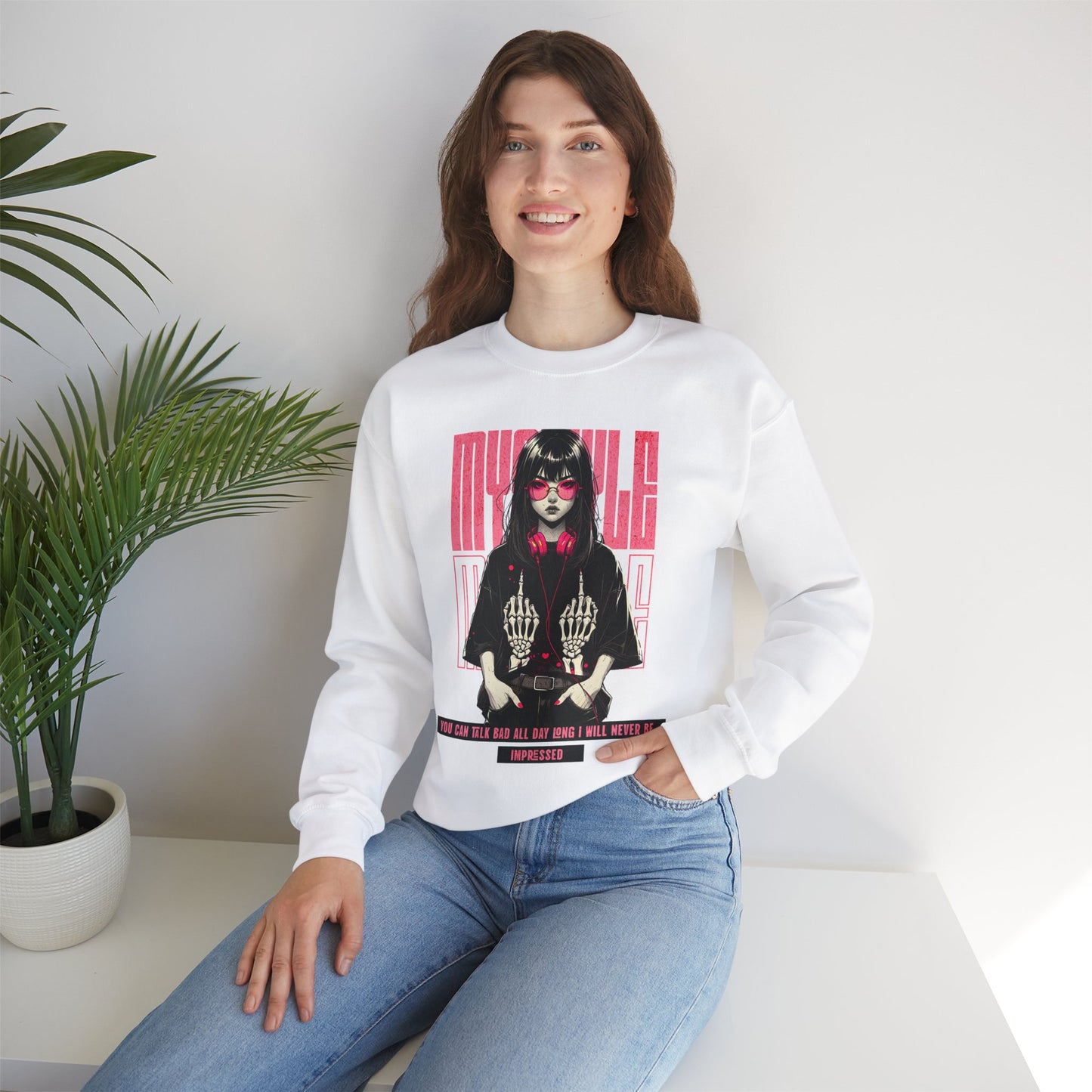 Crewneck Sweatshirt - Stylish Girl Design