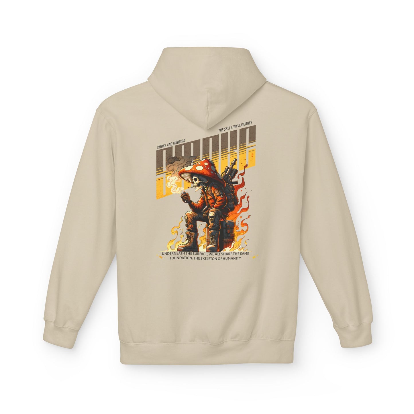 Skeleton in Fire Hoodie Design