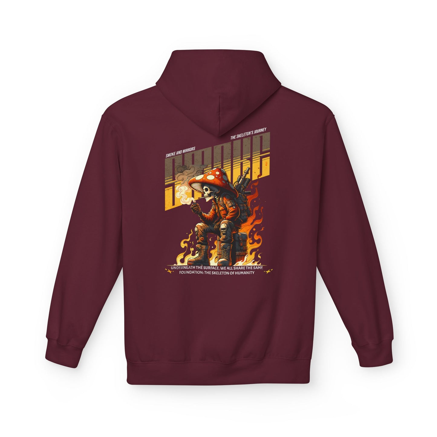 Skeleton in Fire Hoodie Design
