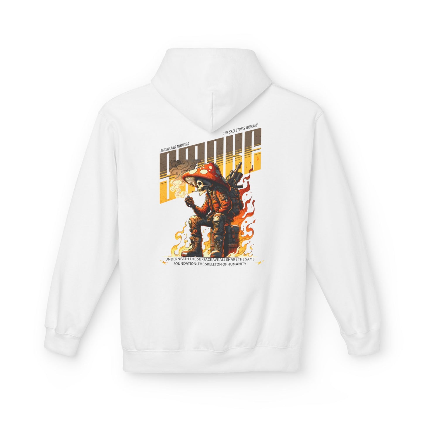 Skeleton in Fire Hoodie Design