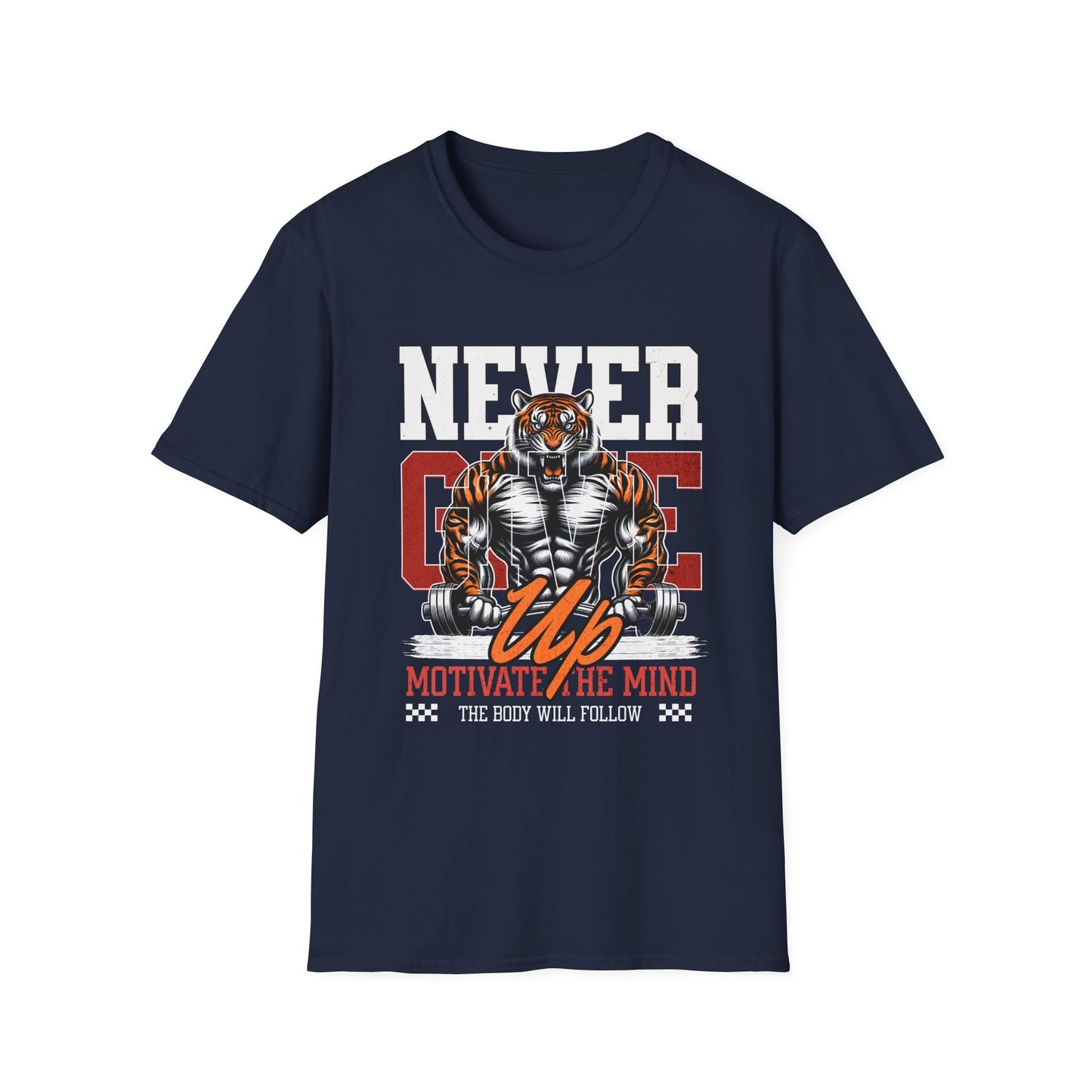 Never Give Up Tiger Fitness Motivation T-shirt