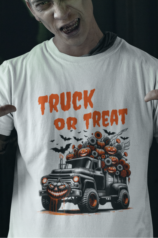 Halloween Truck Unisex Tee, Spooky Trick or Treat T-shirt