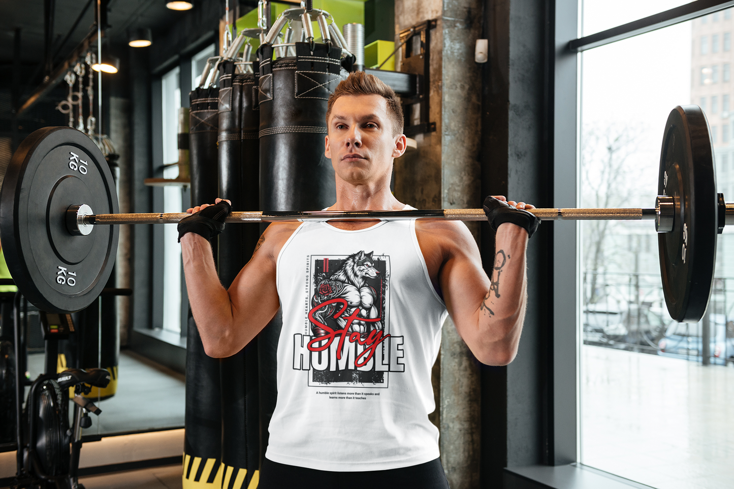 Wolf Fitness Stay Humble Workout Apparel Tank Top
