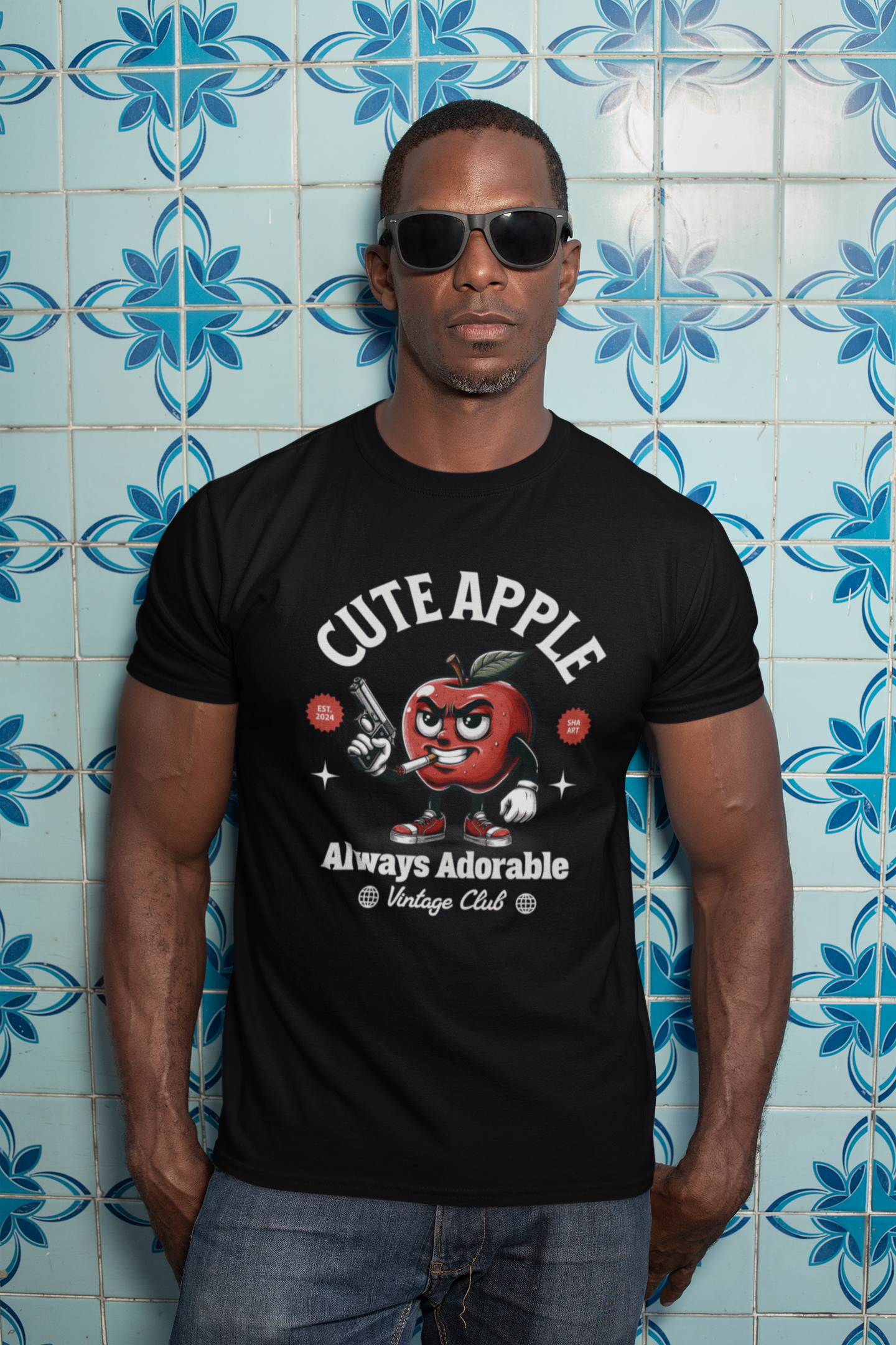 Cute Apple with Gun T-Shirt