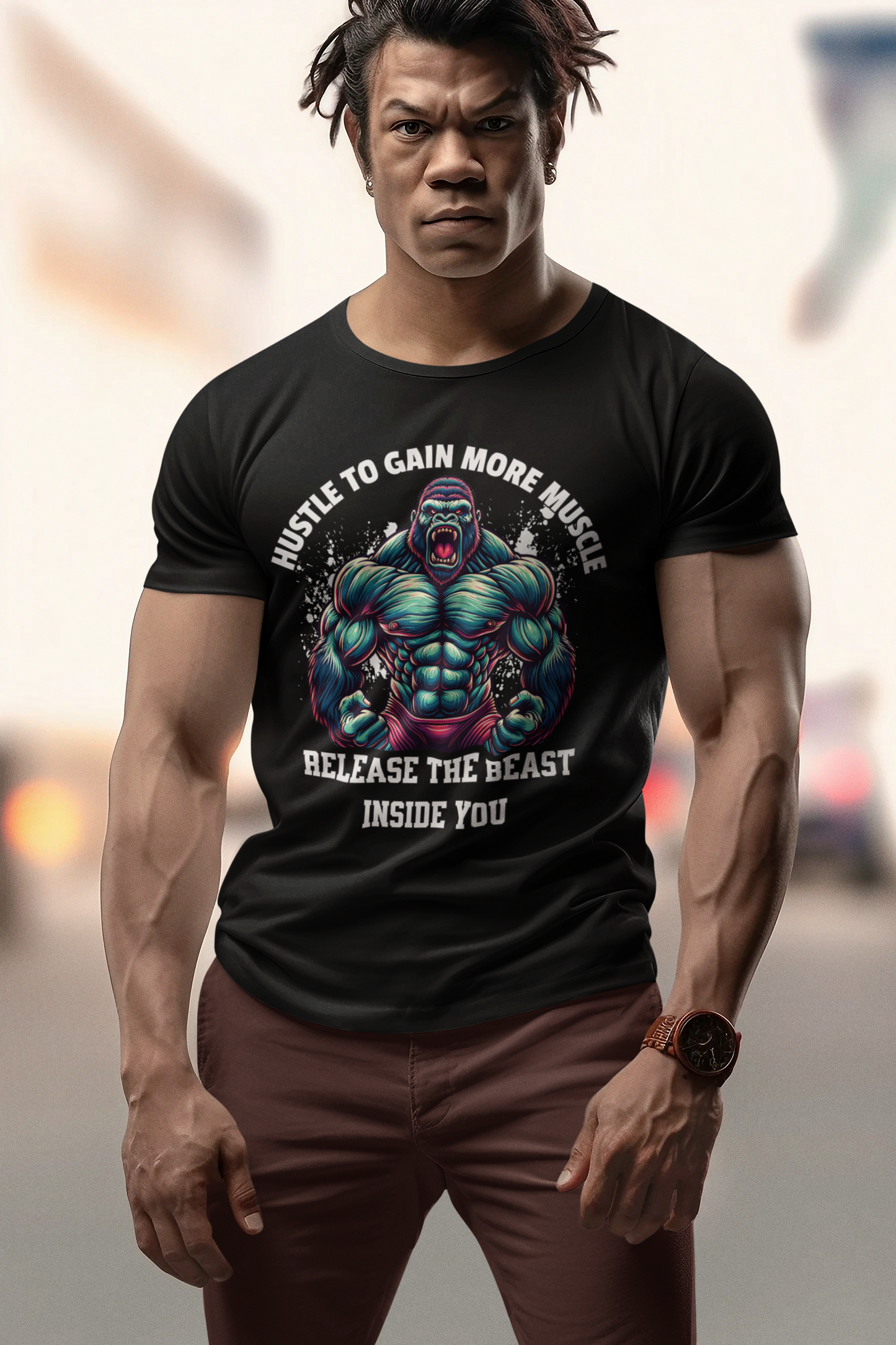 Muscle Hustle Unisex - Fitness Motivation T-Shirt