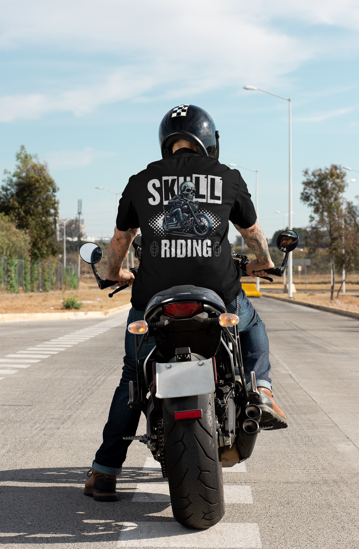 Skull Riding, Motorcycle Ride Unisex T-Shirt