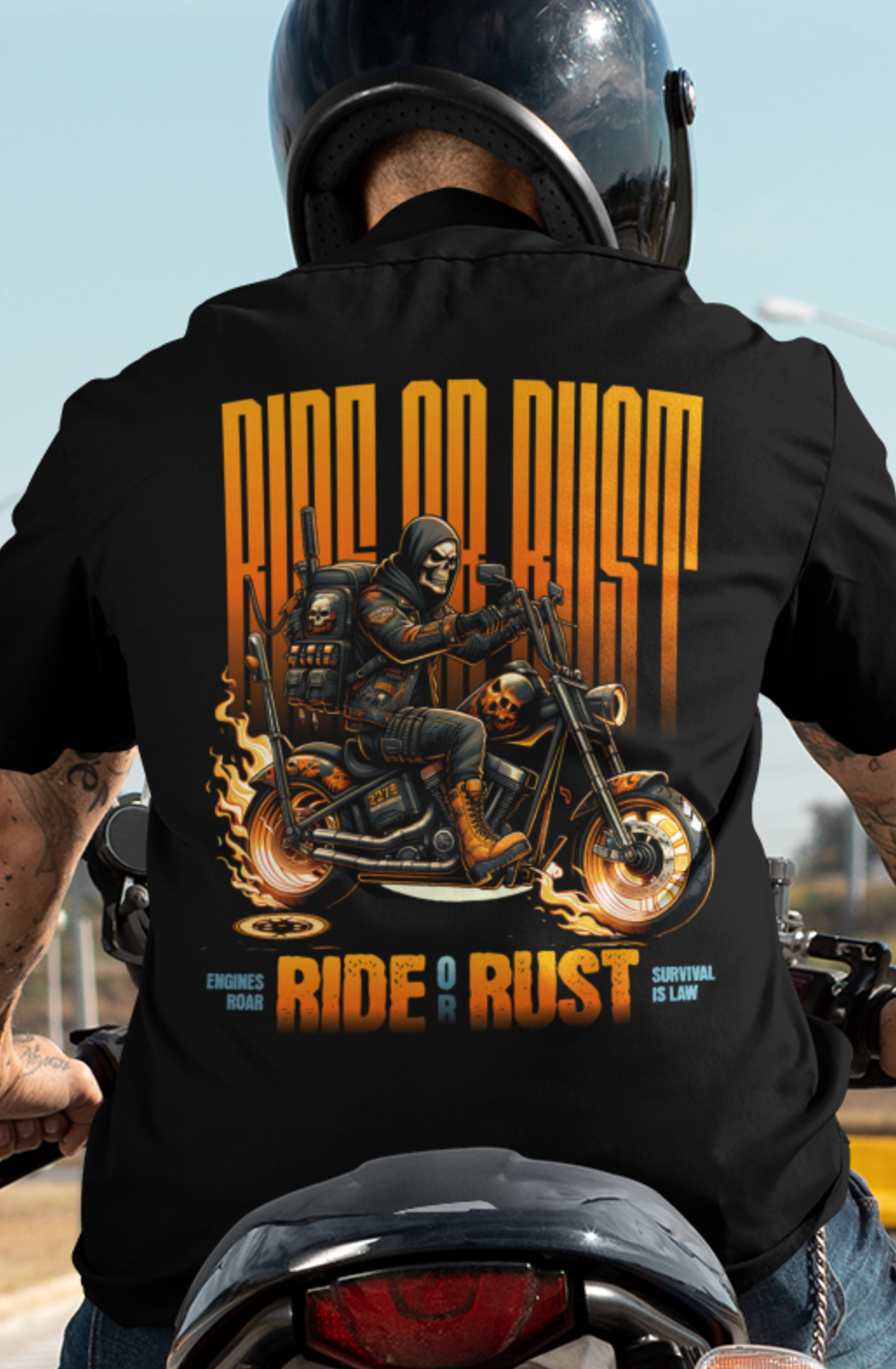 Skull Riding, Motorcycle Ride Unisex T-Shirt