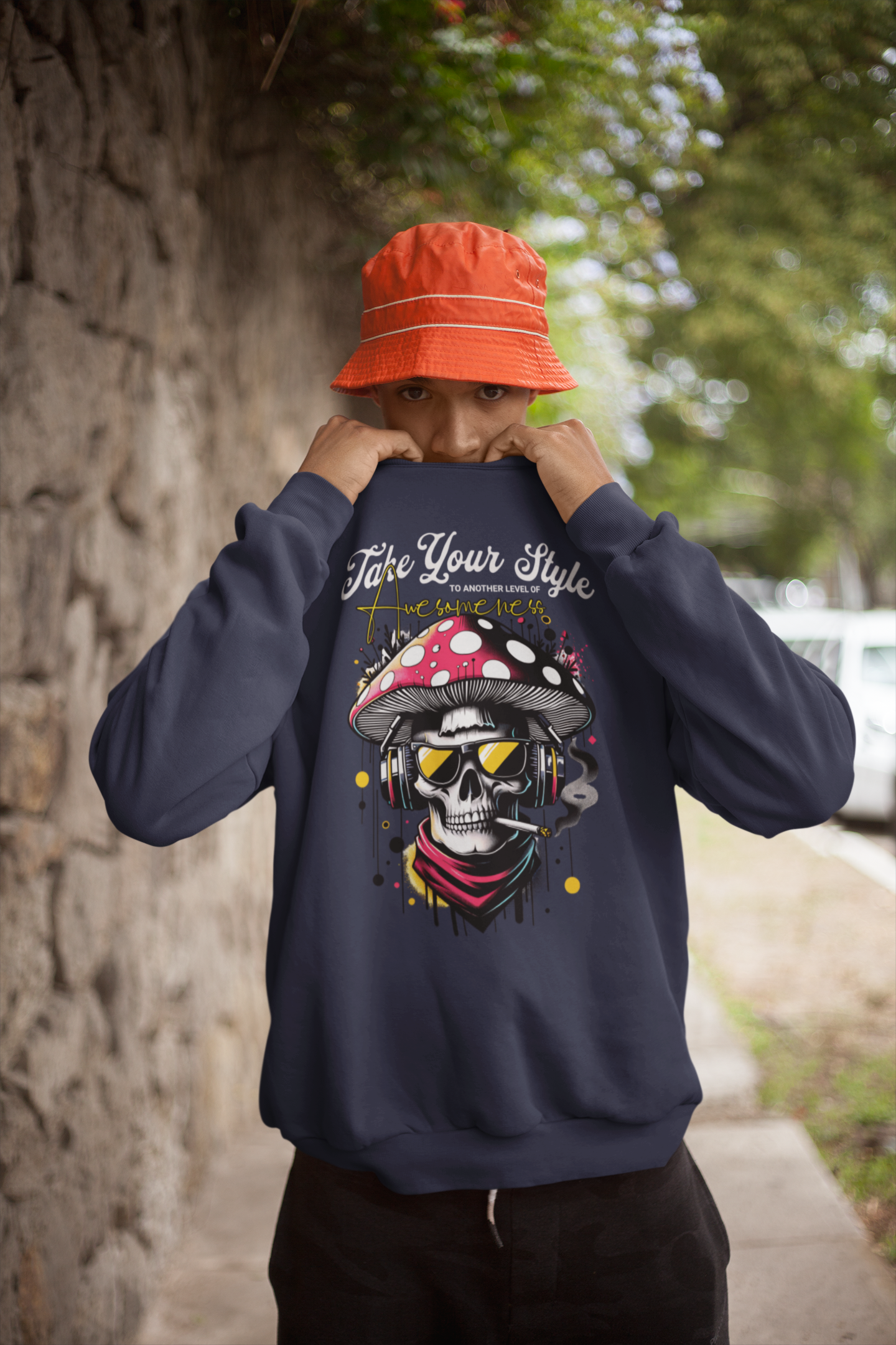 Graffiti Skull Crewneck Sweatshirt