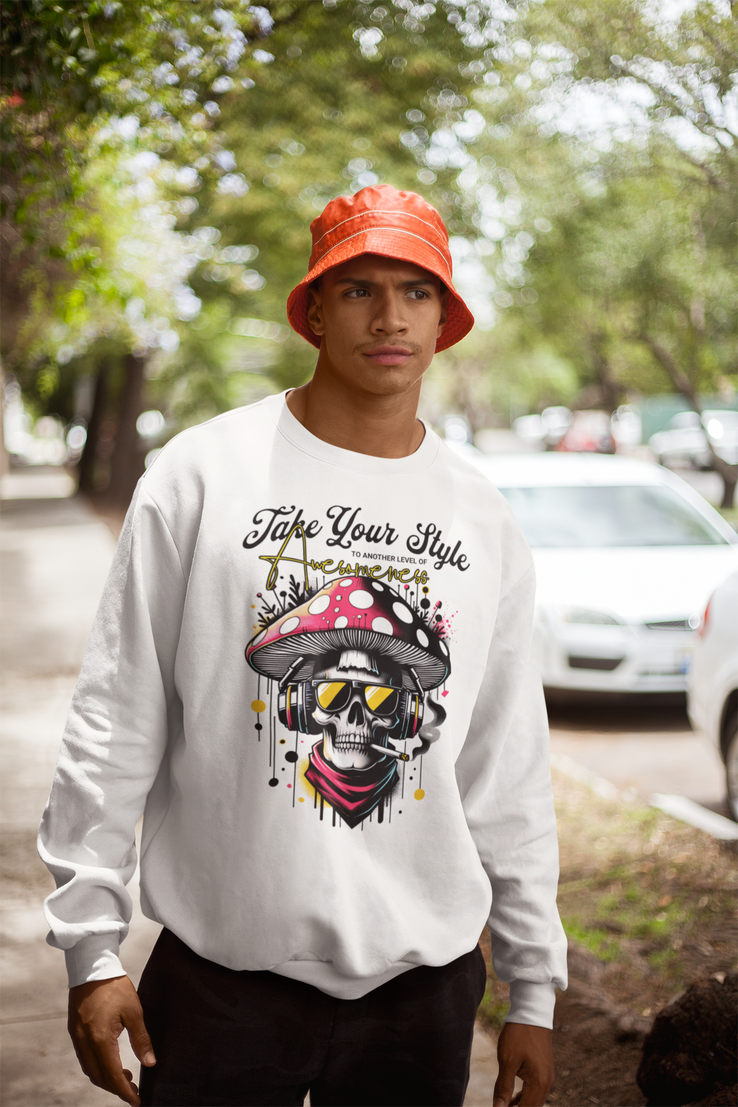 Graffiti Skull Crewneck Sweatshirt