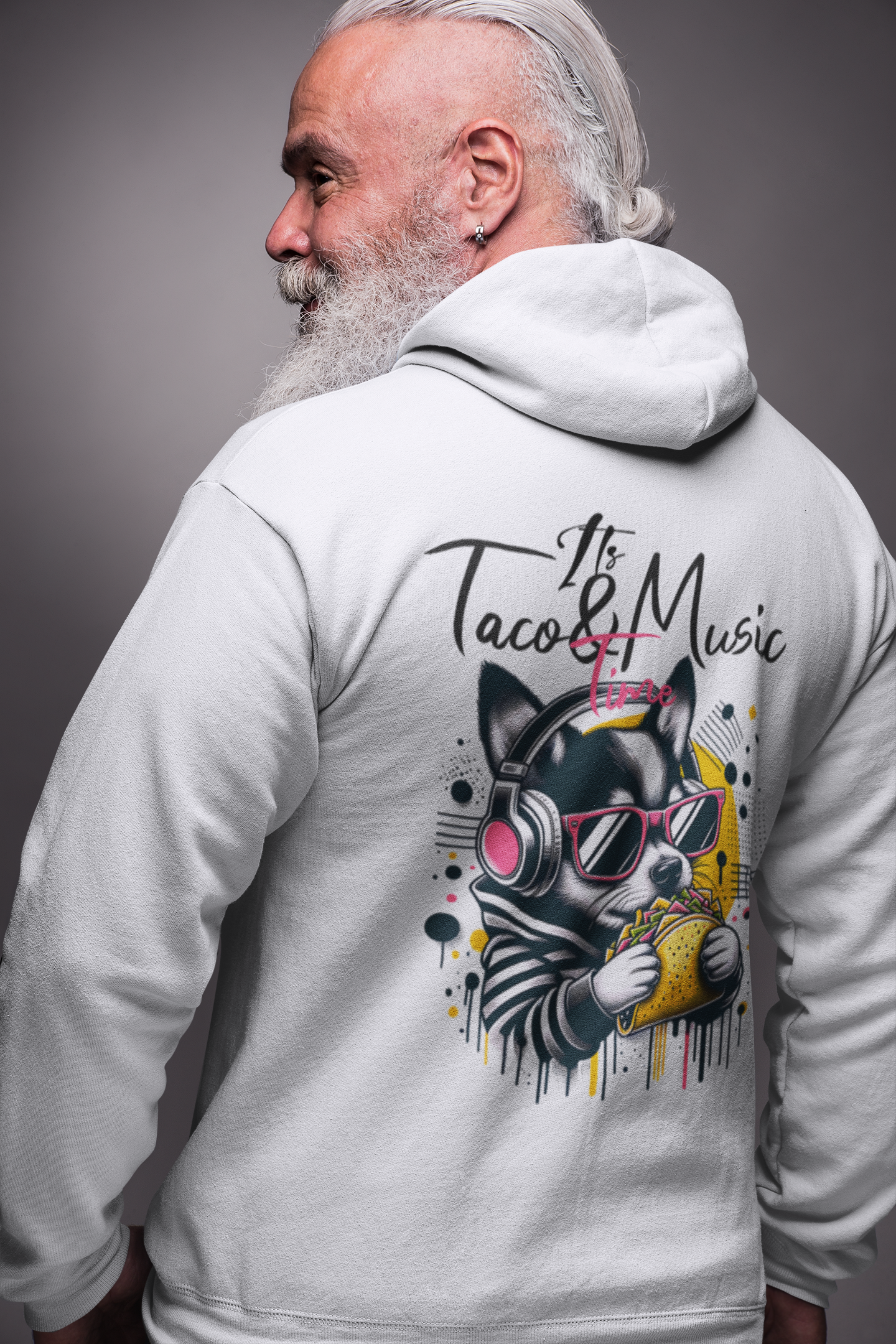 Hooded Sweatshirt Graffiti Style