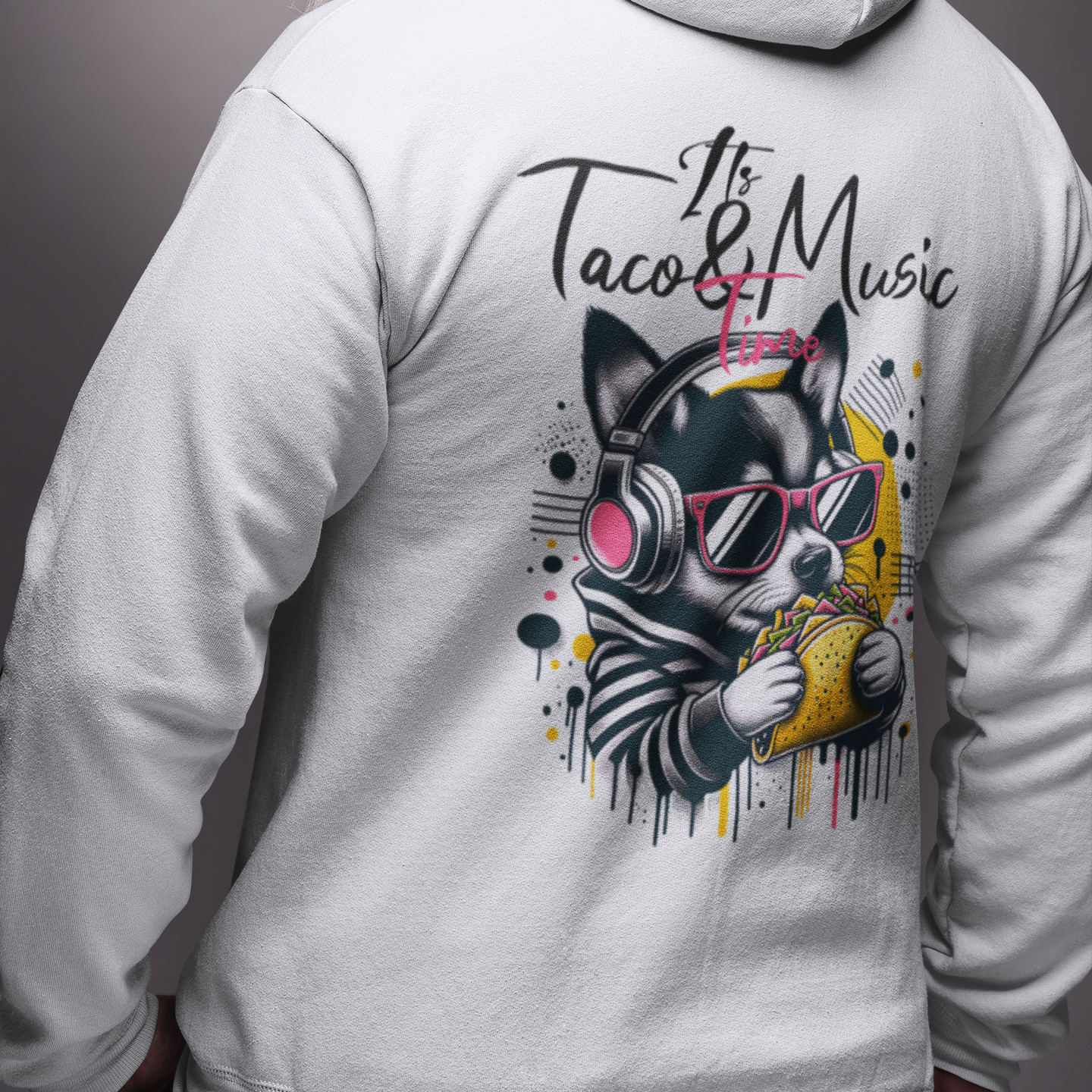 Hooded Sweatshirt Graffiti Style