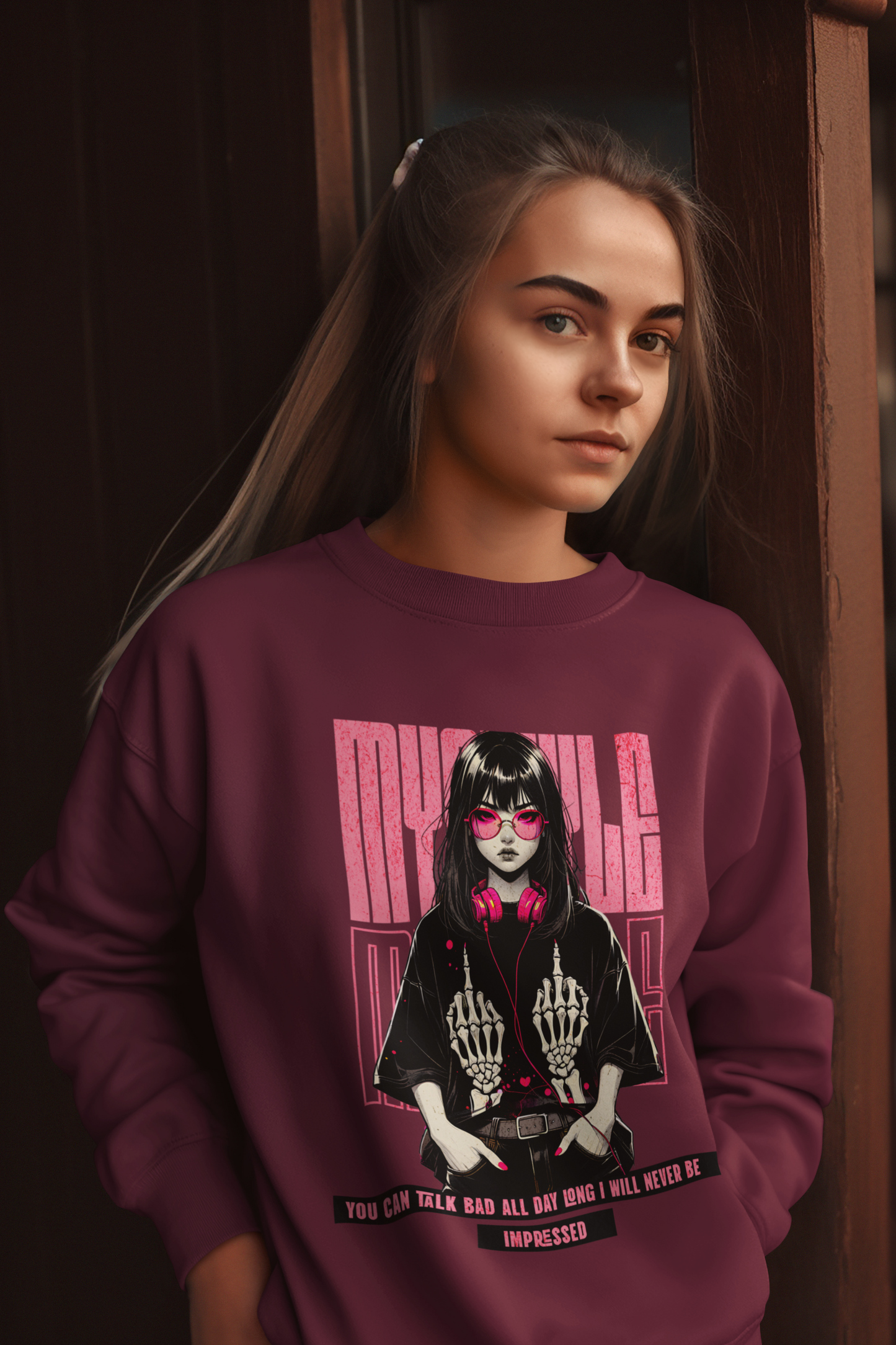 Crewneck Sweatshirt - Stylish Girl Design