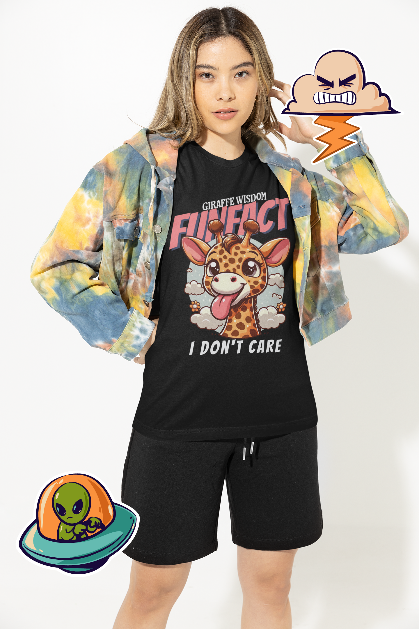 Giraffe Wisdom - Fun Fact I Don't Care Unisex Tee