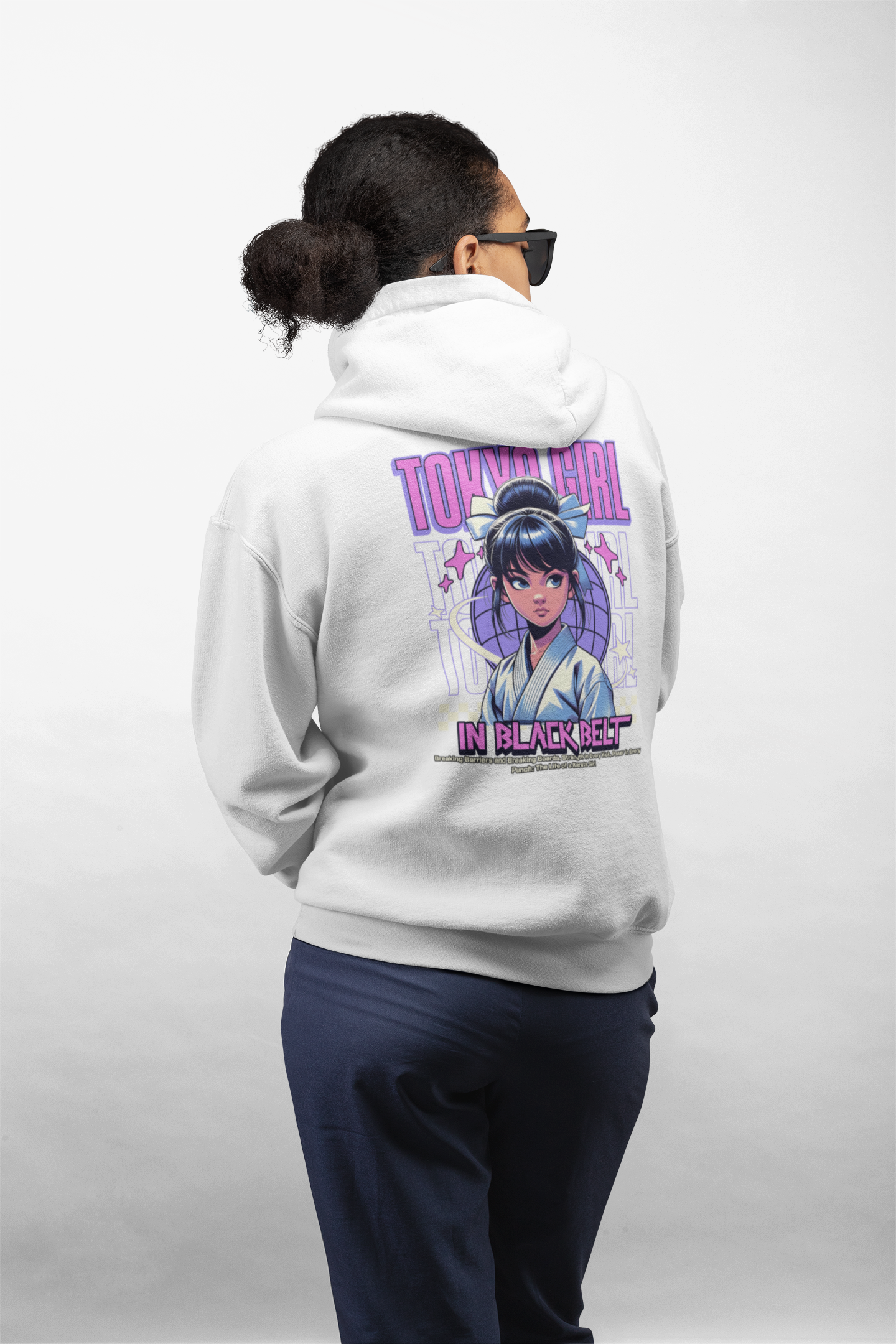 Hoodie Tokyo Girl in Black Belt