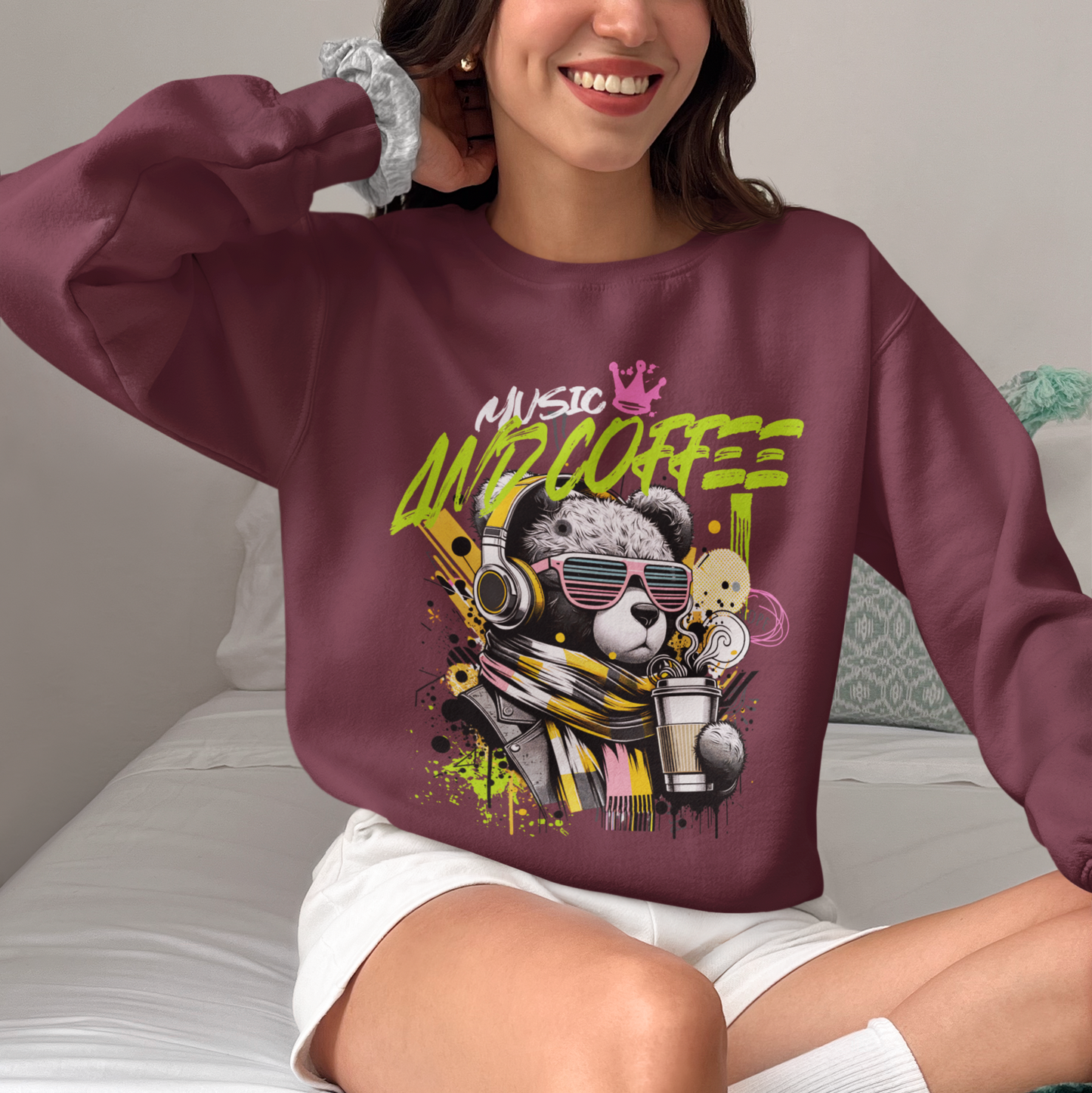 Coffee and Music Crewneck Sweatshirt