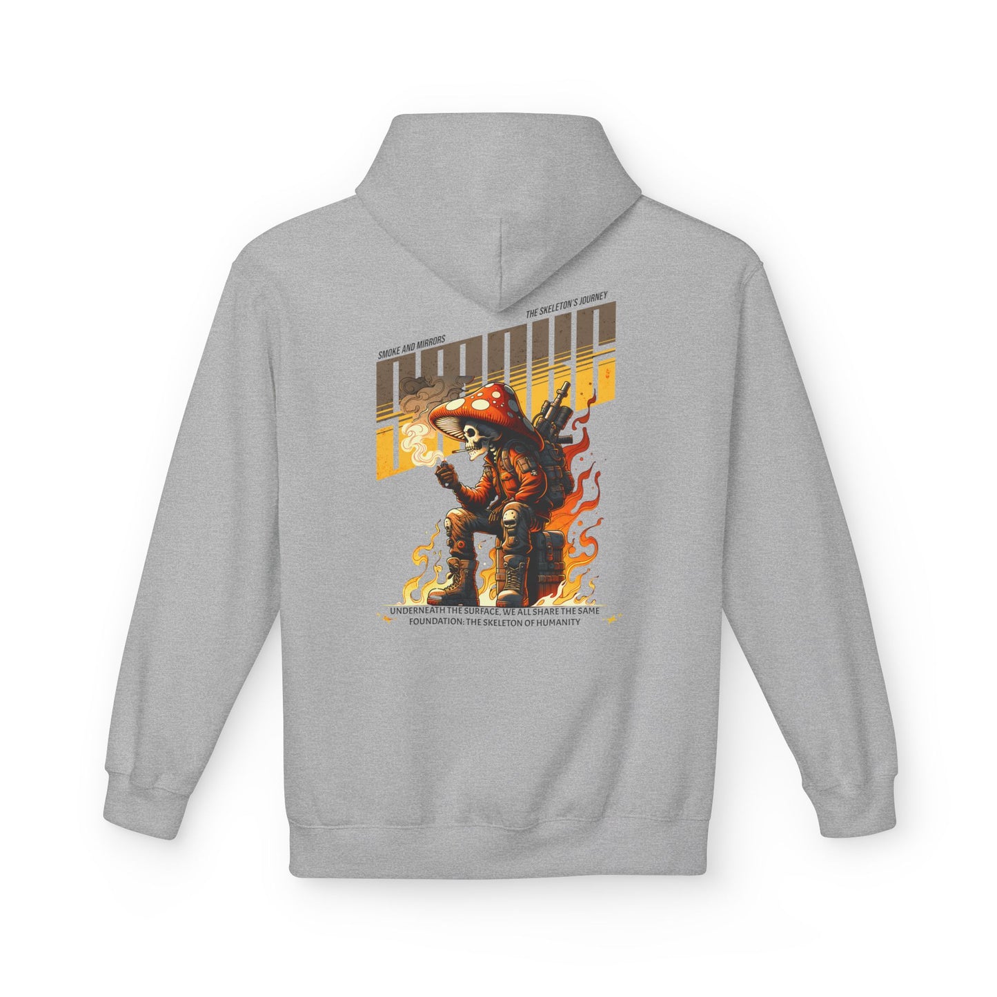 Skeleton in Fire Hoodie Design