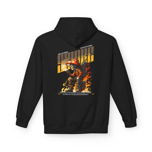 Skeleton in Fire Hoodie Design