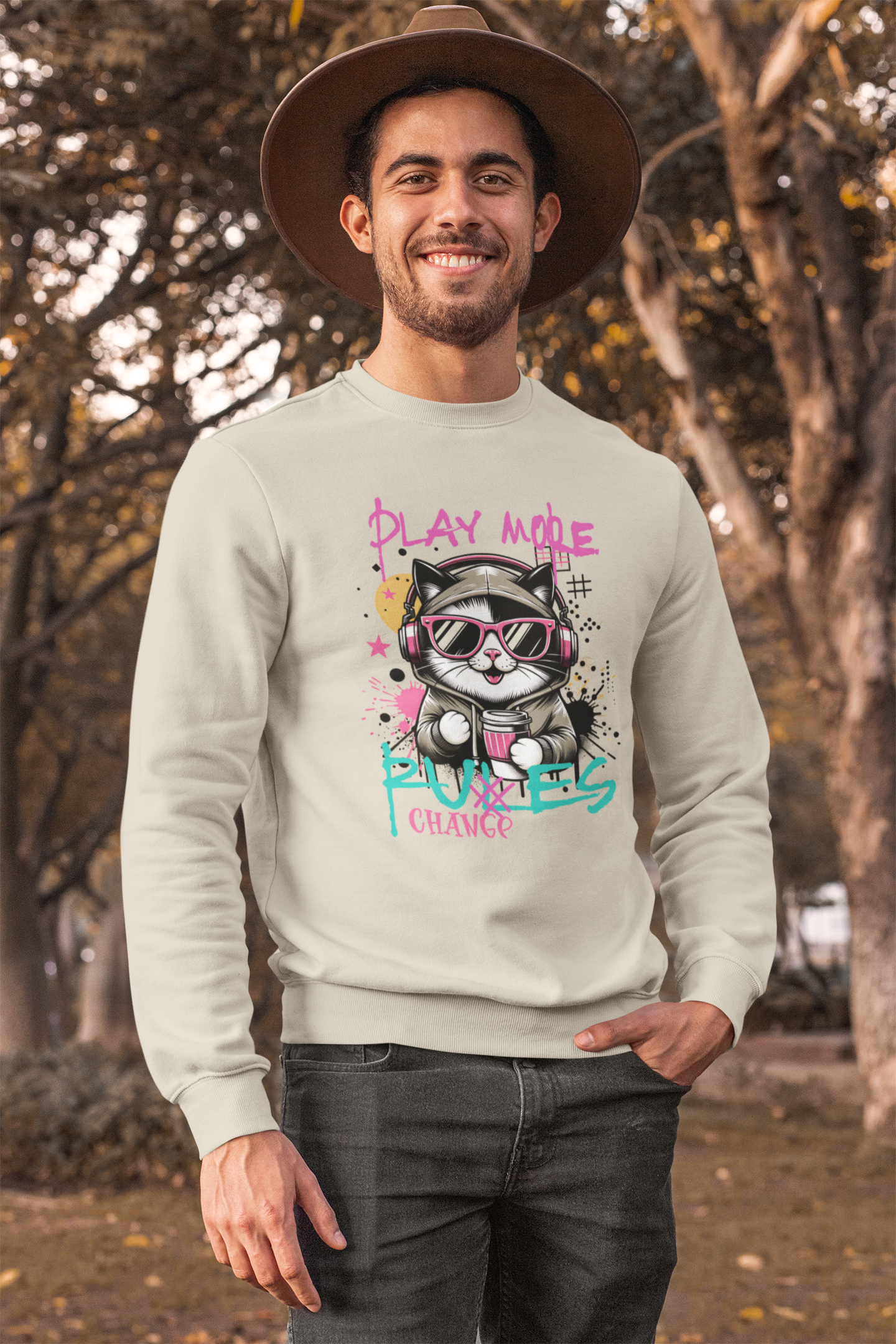 Cute Graffiti Cat Sweatshirt