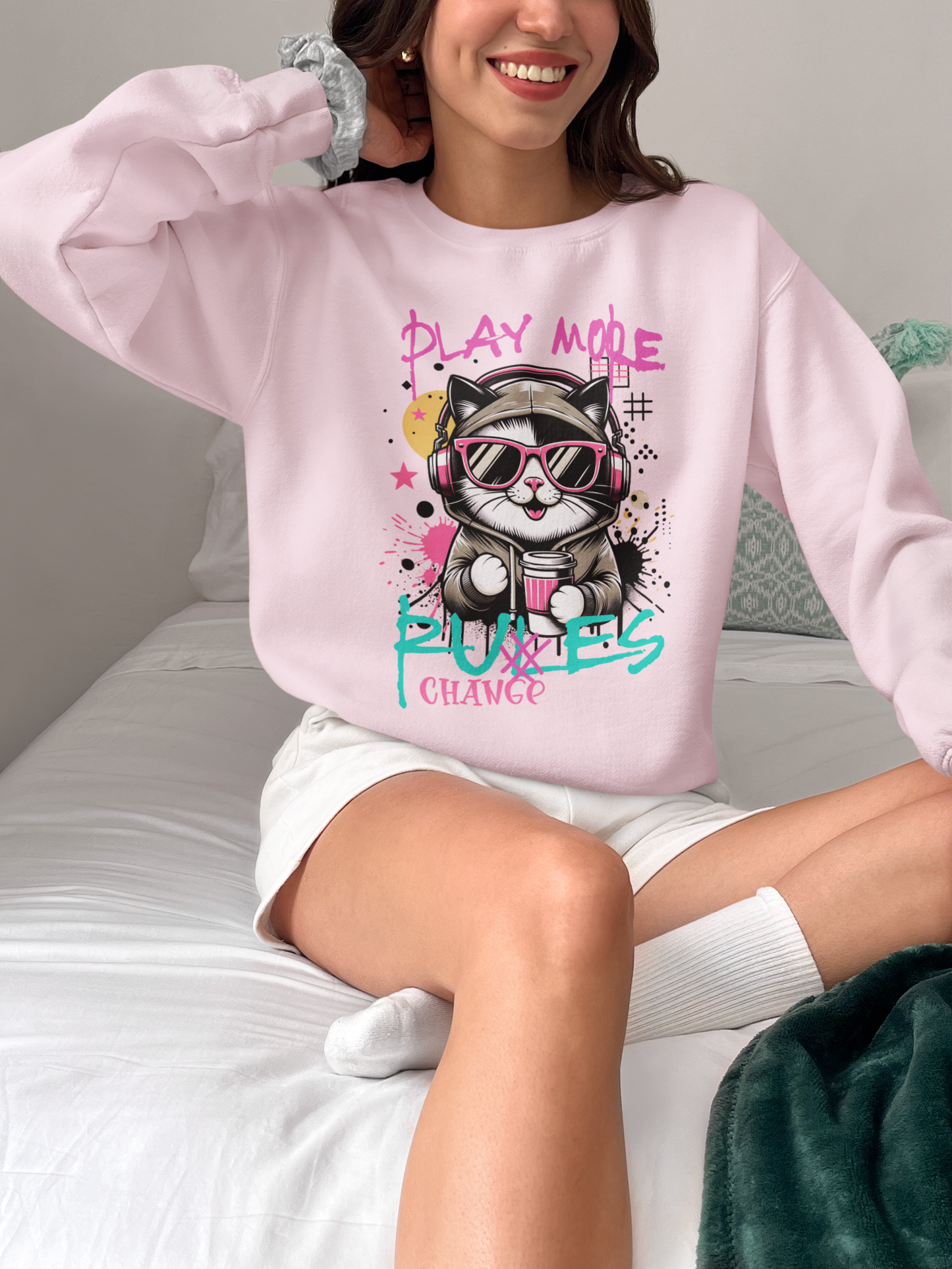Cute Graffiti Cat Sweatshirt