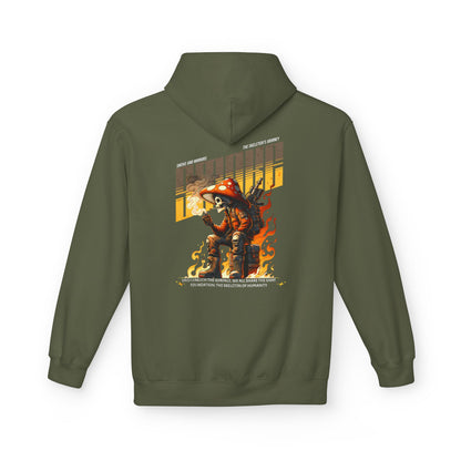 Skeleton in Fire Hoodie Design