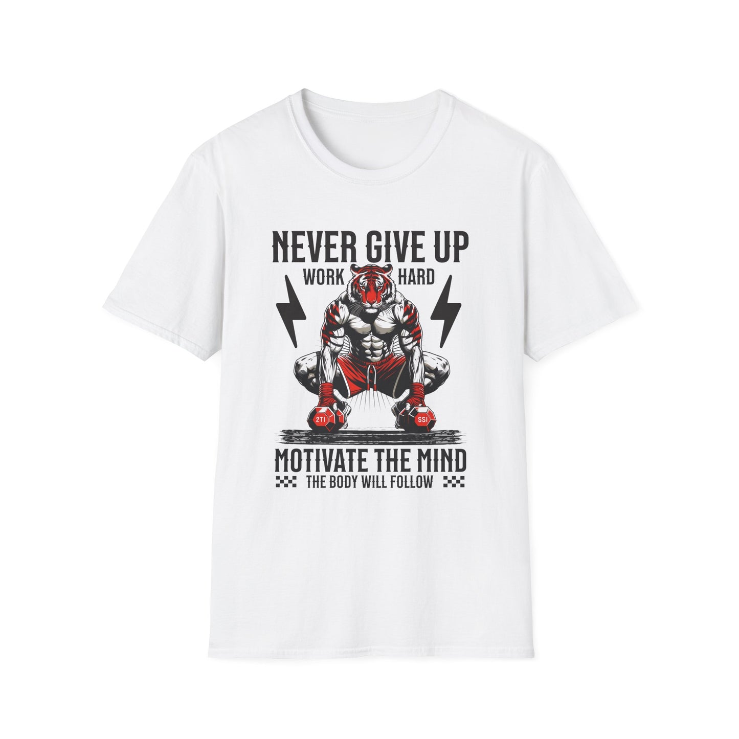 Tiger Workout Unisex - Never Give Up Motivation  T-Shirt