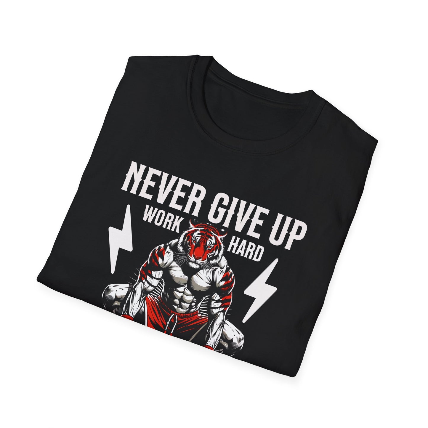 Tiger Workout Unisex - Never Give Up Motivation  T-Shirt