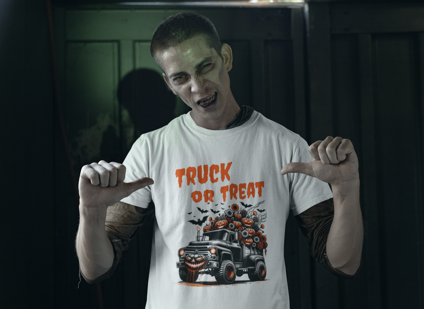 Halloween Truck Unisex Tee, Spooky Trick or Treat T-shirt