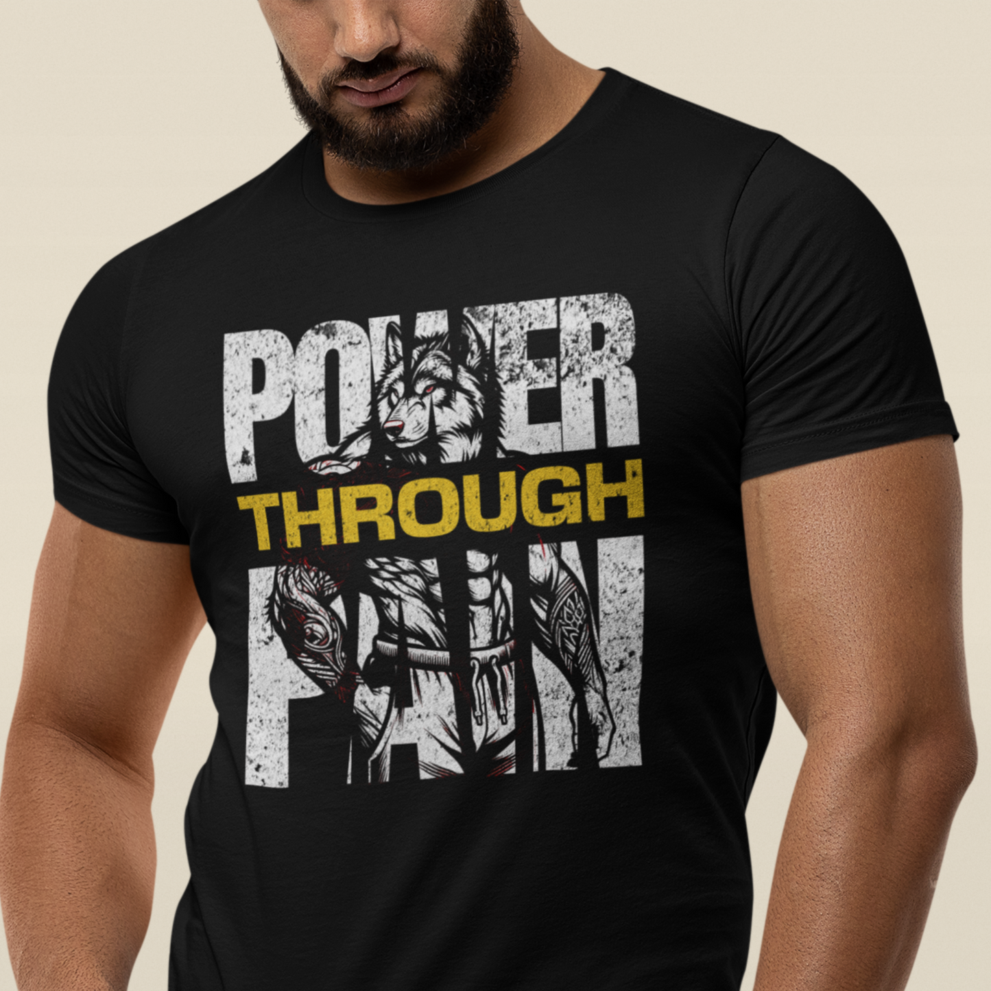 Wolf Bodybuilding - Power Through Pain Gym  Unisex T-Shirt