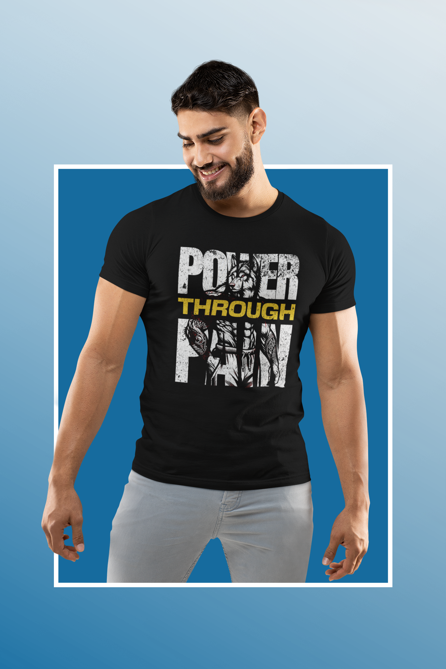 Wolf Bodybuilding - Power Through Pain Gym  Unisex T-Shirt