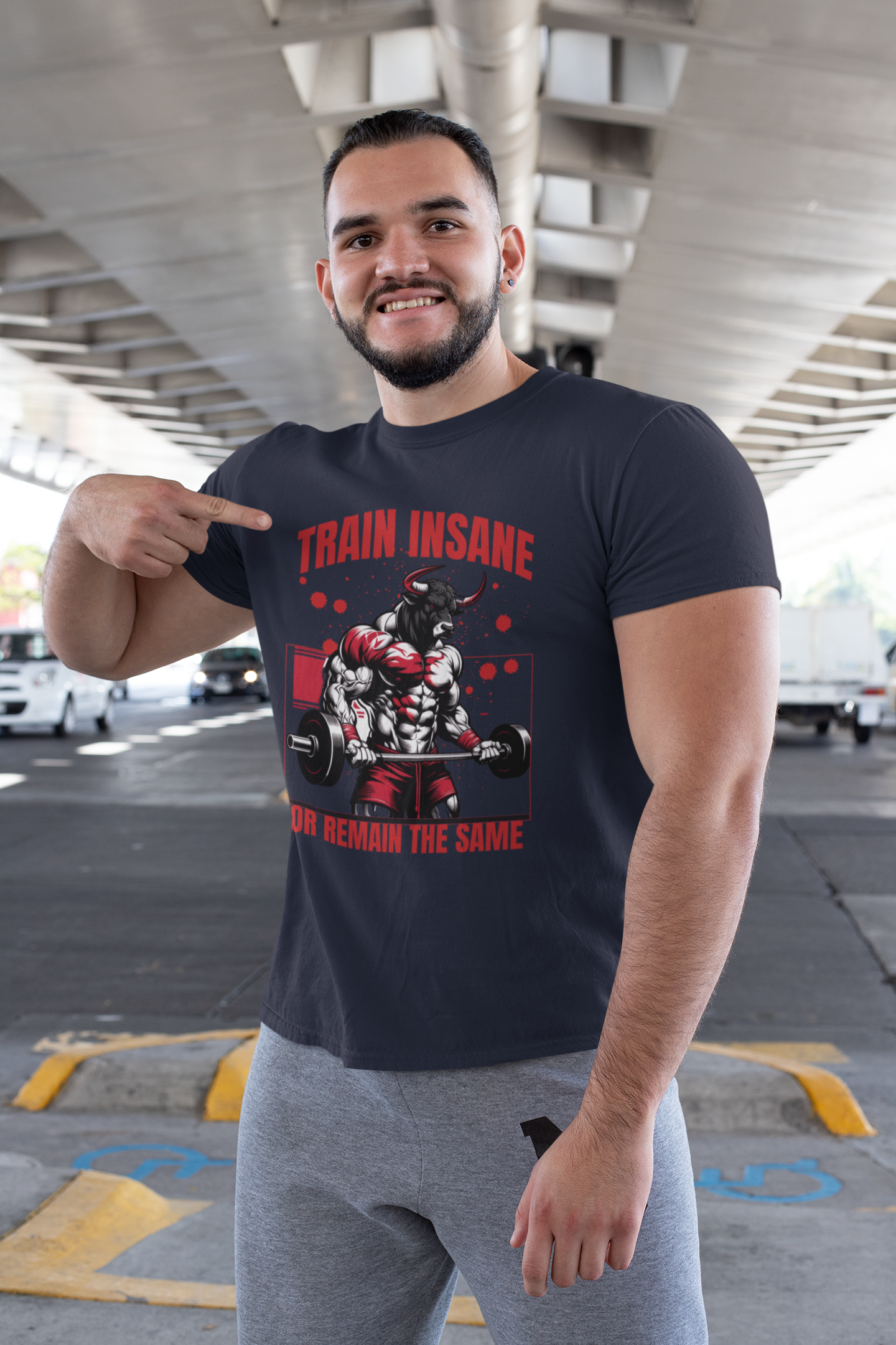 Bull Workout Unisex - Train Insane or Remain the Same  T-Shirt