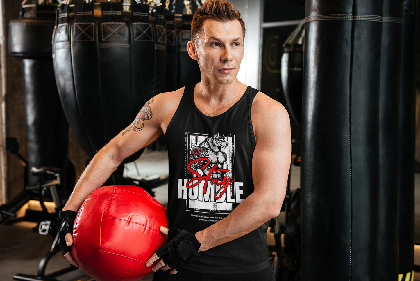 Wolf Fitness Stay Humble Workout Apparel Tank Top