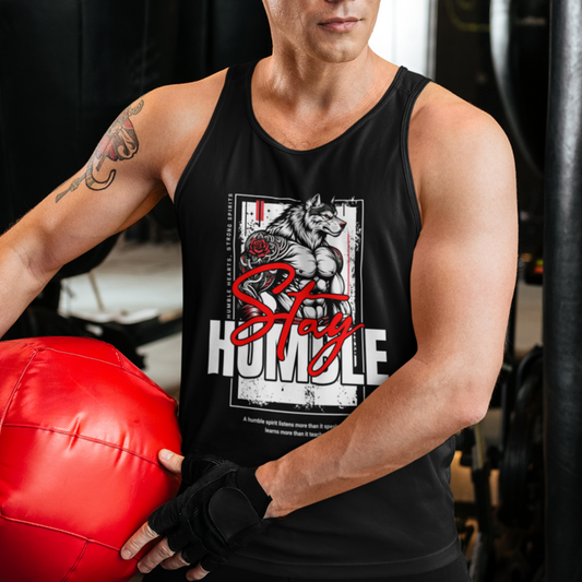Wolf Fitness Stay Humble Workout Apparel Tank Top