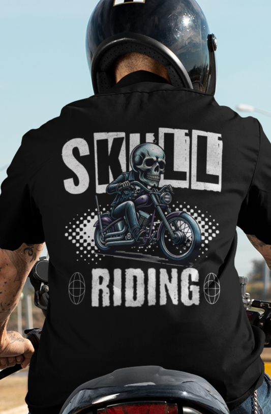 Skull Riding, Motorcycle Ride Unisex T-Shirt