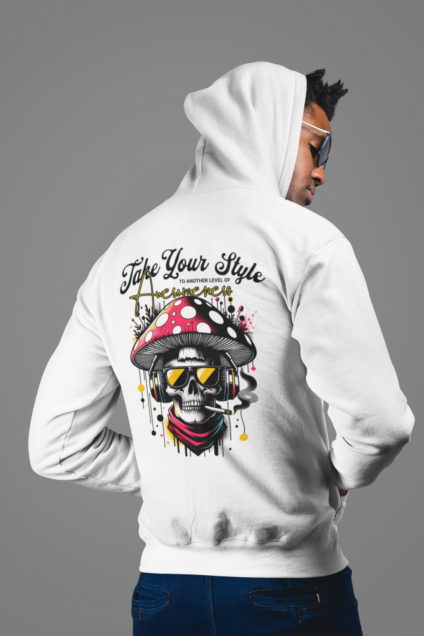 Hooded Sweatshirt Graffiti Style Hoodie