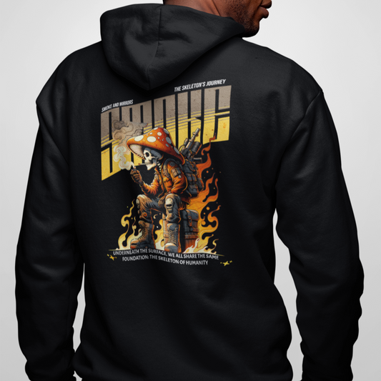 Skeleton in Fire Hoodie Design