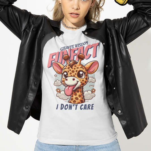 Giraffe Wisdom - Fun Fact I Don't Care  Unisex Tee