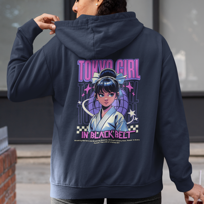 Hoodie Tokyo Girl in Black Belt