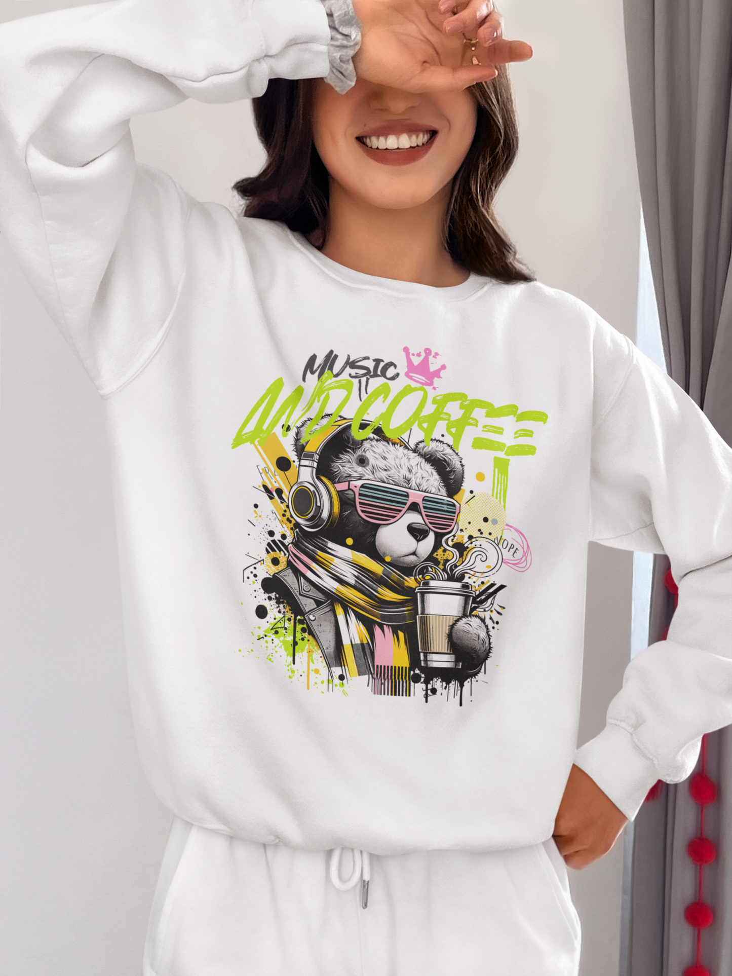 Coffee and Music Crewneck Sweatshirt
