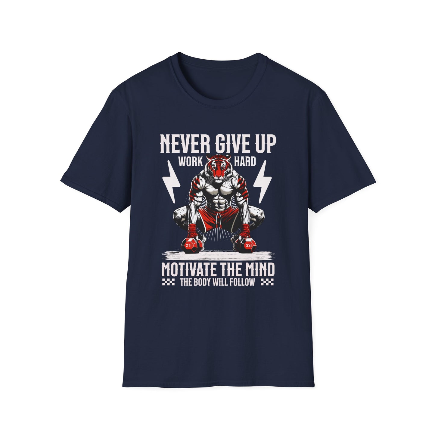 Tiger Workout Unisex - Never Give Up Motivation  T-Shirt