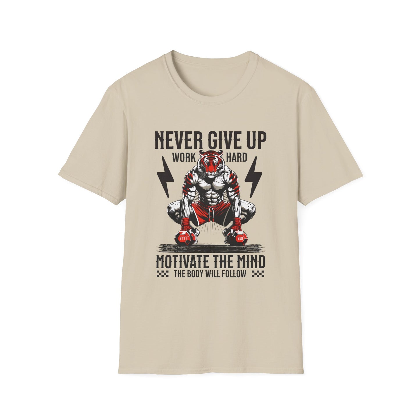 Tiger Workout Unisex - Never Give Up Motivation  T-Shirt